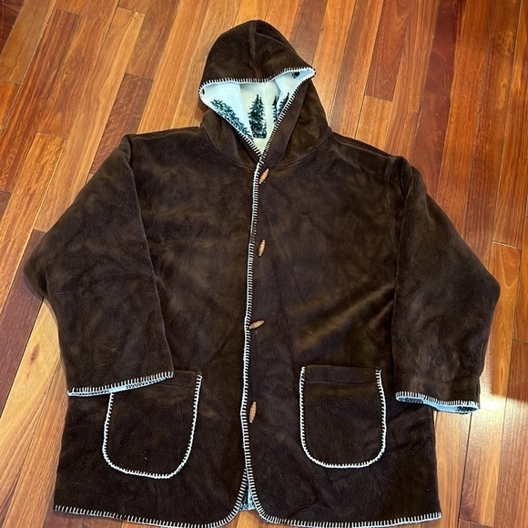 ⭐️ Denali USA Made Vintage Reversible Hooded Coat Bear Tree Print Size 2X - Picture 6 of 11